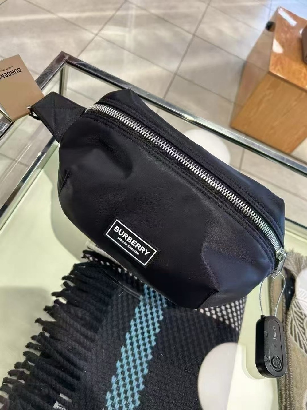 Burberry Black Nylon Belt Bag with Logo Patch - Picture 8 of 8